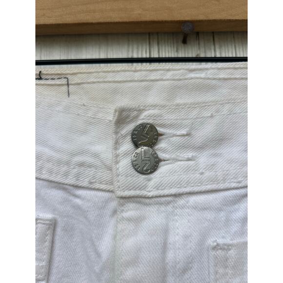 Vintage Levi's L2 White‎ High Waisted Wide Leg Jeans Double Button Zip Fly Sz 10 - Picture 5 of 11